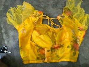 Vibrant Yellow Floral Blouse