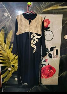 Stylish Black Kurta with Unique Yoke Design