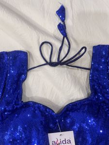 Sparkling Royal Blue Sequin Blouse