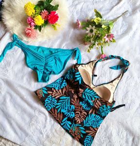 Blue Floral Bikini Set