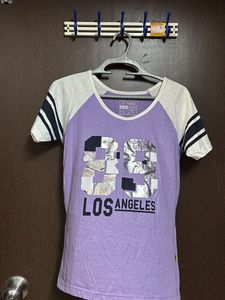 Purple "Los Angeles" Graphic T-Shirt