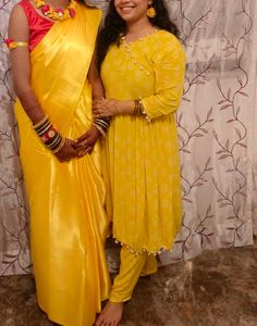 Yellow Anarkali Kurta Set (women's)