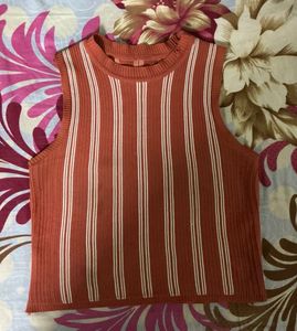 Striped Knit Sleeveless Top