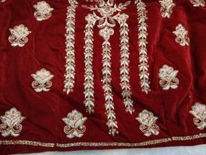 red velvet bridal lehenga