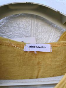 New with tag Korean Stylish Mustard Yellow Button-
