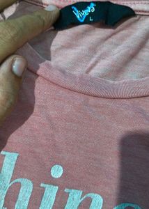 Pink Cropped "Shine" T-Shirt