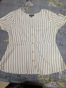 Striped Button-Down Top