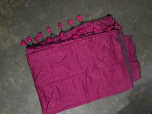 Vibrant Pink Saree with Tassels