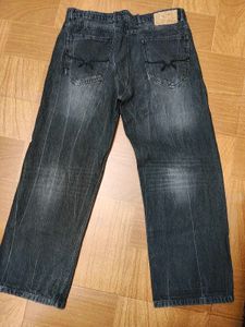 Roadster Mens Dark Wash Wide Leg Jeans