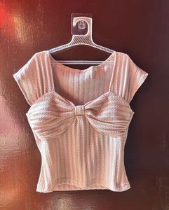 Cute Bow Detail Cropped Top