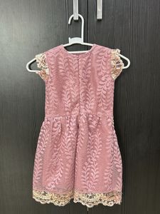 Cute peach with Lace frock
