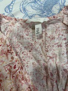 H&amp;M Floral Print Puff Sleeve Dress