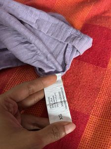 Nuon by Westside Lilac Ribbed Button-Up Top