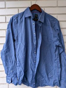 Men's Blue slim Button-Up Shirt 42