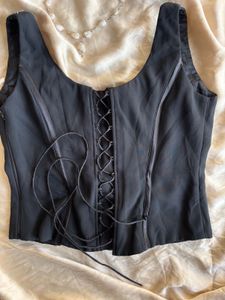 Stunning Embellished Black Corset Top