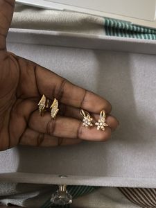 Sparkling Gold Anti tarnish Earrings Set