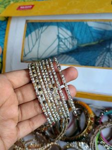 Sparkling Crystal Bangles Set