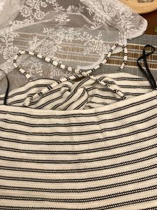 Striped Twist Front Crop Top