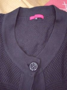 Black Button-Down Cardigan