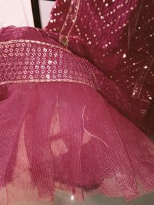 Red Chikankari Wedding Gown