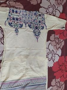 Kurta Set 3/4th Sleeves Cotton Fabric