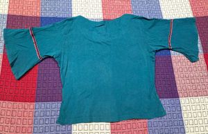 Teal Bell Sleeve Top