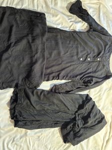 black kurta and plazo set