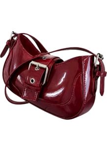 Chic patent Cherry Red Glossy Shoulder Bag🍒