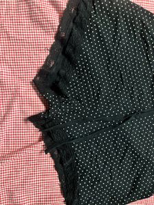 Cute Polka Dot Pajama Shorts with Lace Trim