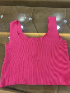 Pink Ribbed Tank Top
