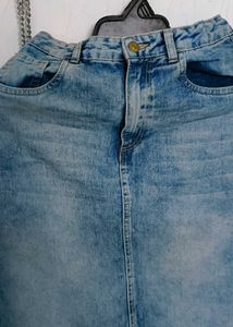 Blue Denim Maxi Skirt