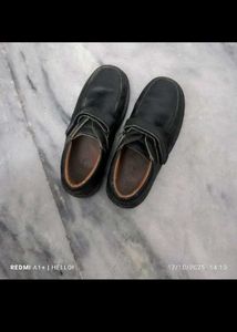 100% geniune leather black casual shoes for boys