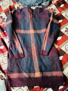 Cozy Plaid Longline Cardigan