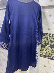 Beautiful Embroidered Blue Kurta