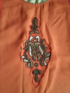 Coral Embroidered Kurta