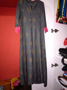 Avaasa Grey Kurthi With Pink Combination Very Eleg