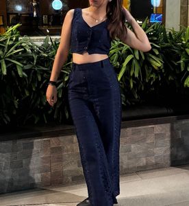 Stylish Navy Blue Co-ord Set