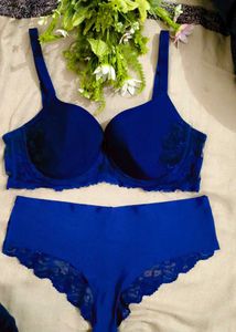 Navy Blue Lace Bra with brief 👍