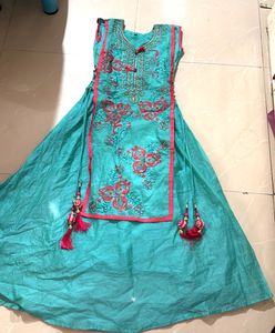 Beautiful Teal Embroidered gown