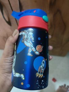 Kids Astronaut Water Bottle with Straw