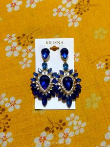 Sparkling Royal Blue Statement Earrings