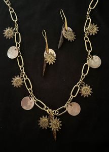 Artistic abalone neklace and earings set