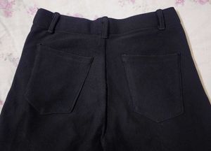 Black cottorised Wide Leg Pants