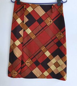 Retro Plaid Midi Skirt