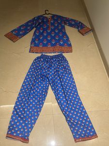 Beautiful Blue Floral Kurta Set