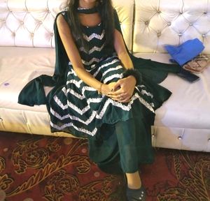 Dark Green Color Sharara Sets