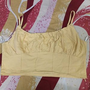 Yellow Spaghetti Strap Crop Top 😻