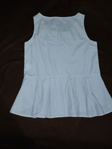 Stripe Sleeveless Ruffle Top