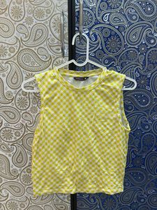 Cute Yellow Gingham Crop Top