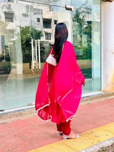 Vibrant Pink Kurta Set with Dupatta